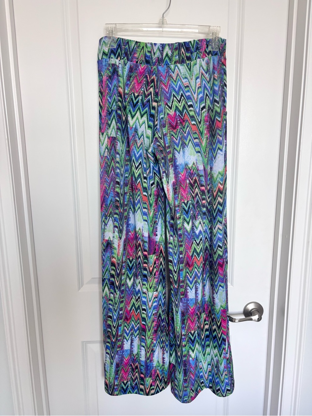 Veronica M Chevron Palazzo Pants Wide Leg Resort Vacation Boho Beach Cover Up - Picture 7 of 8